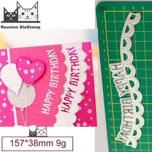 Happy Birthday Letter Lace Metal Cutting Dies Decorative Scrapbooking Steel Craft Die Cut Embossing Paper Cards Stencils New