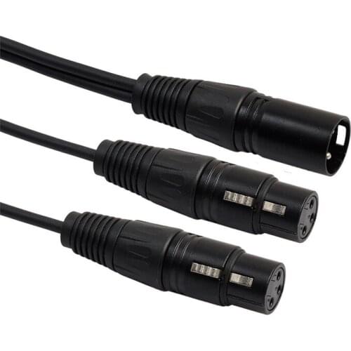 New 3Pin XLR 1 Male To 2 Female Audio Extension Cable Microphone Y Audio Splitter Cord Line for Mixer Recorder