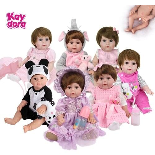 KAYDORA Full Soft Reborn Baby Dolls 48cm Alive Girl Toddler Kids Bath Play Toys Cute Bebe Boneca Child Birthday Surprise Gifts