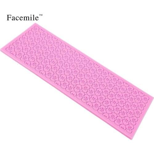 Silicone Lace Mat Mould Sugar Fondant cake decorating tools Embossed Heart Shape Cake Decorating Mould Baking Tool 50-142 Gift