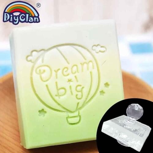 Cute Fire Balloon Handmade Soap Making Stamp Mold Big Dream Clear Diy Natural Organic Glass Soap Making Acrylic Chapters Cute