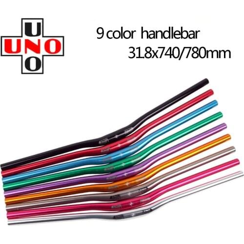 UNO MTB Bicycle Handlebar Aluminium Alloy AM DH Enduro FR Handlebar 740/780mm*31.8mm Rise MTB Handle bar 7 Color Bicycle Power