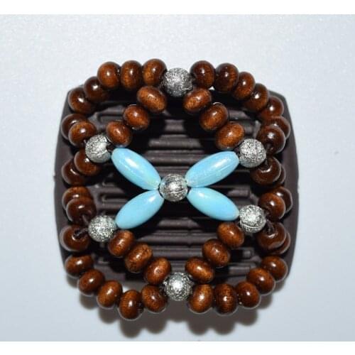 Light coffee and blue beautiful beads small size magic comb 20 pcs/lot Easy to Use