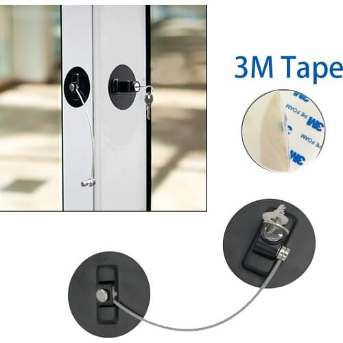 Baby Children Safety Lock 3M Window Limiter Stopper Fridge Drawer Lock Punch-free Stainless Steel Key Cylinder Kids Security