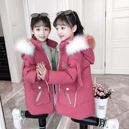 Girl Winter Jacket -30 Degrees Down Cotton Coat Warm Clothing Thick Children Winter Parka Kids Embroidery Outerwear 3-13 Years