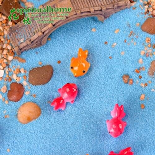 ZOCDOU 6 Pieces Goldfish Fake Kiss Fish Tank Pescado Romantic Model Statue Figurine Crafts Ornament Miniatures Home Garden Decor