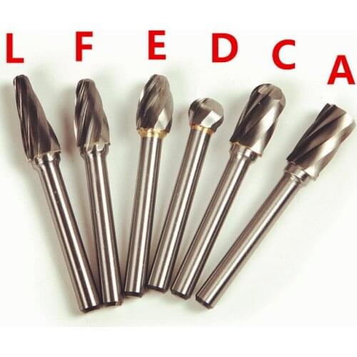 1pc 6*10 mm Tungsten Carbide Rotary Files Coarse-toothed Single-cut Rotary Burrs For Dremel Rotary Tools