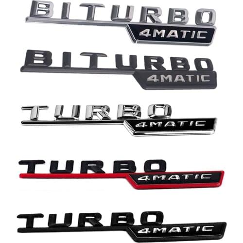 2pc Car Side Fender Sticker TURBO 4MATIC BITURBO 4MATIC For Mercedes Benz W212 W210 W202 W205 GLA CLS CLA Mercedes Accessories