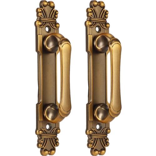 2Pcs/Set European Style Antique Zinc Alloy Furniture Door Handles Door Pull Handle Cabinet Hardware Accessory Doorknob