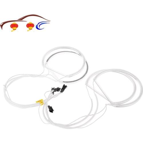 4pcs CCFL Car Angel Eagle Eyes Light Flexible Tube Headlight White Headlamp for BMW E36 3 E38 7 E39 5 E46 (131*2+146*2)