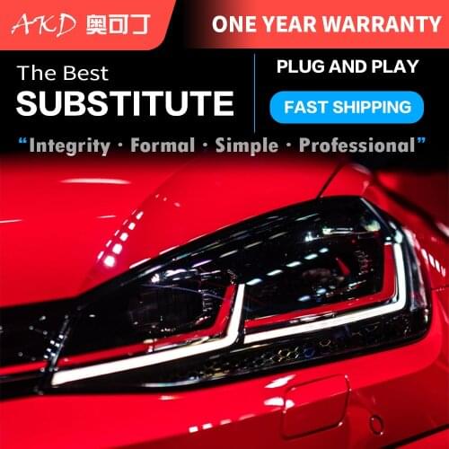 AKD tuning cars Headlight For VW Golk7 Golf 7 MK7 Headlights LED DRL Running lights Bi-Xenon Beam Fog lights angel eyes Auto
