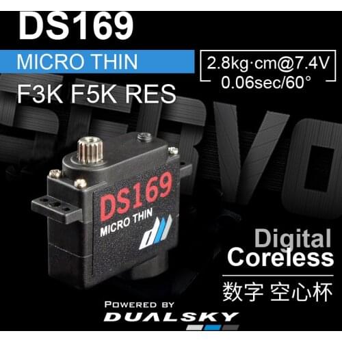 DUALSKY DS169 9.0g, 2.8kg.cm@7.4V Flaps aileron servo 9g mini slim digital servo for F3K F5K