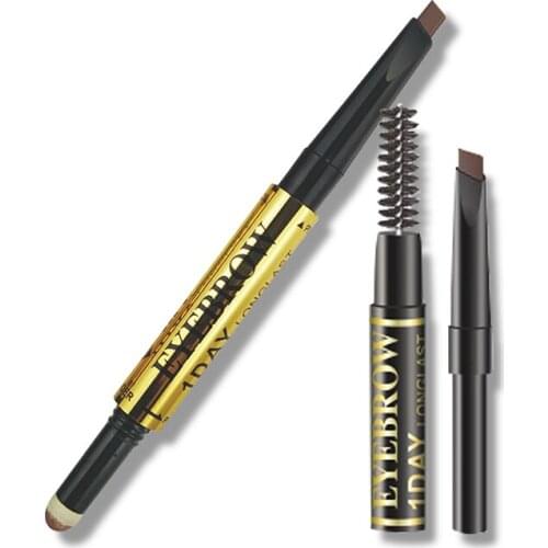 Double-headed Three-function Eyebrow Powder Eyebrow Brush Eyebrow Pencil Waterproof Long-lasting Non-smudge Eyebrow Pencil TSLM1