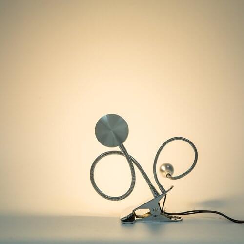 Flexible led clamp Lamp on Double head button LED Desk Lamp can choose Clip LED table Lamp on or two LED read book light