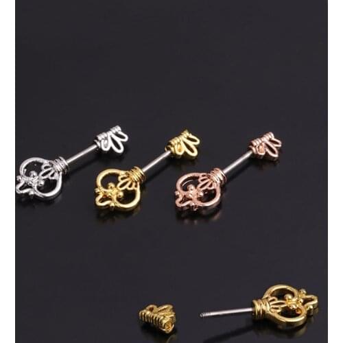 1 PCS Fashion Vintage Key Shape Ear Bone Cuff Stud Earring Piercing Screw Ear Jewelry