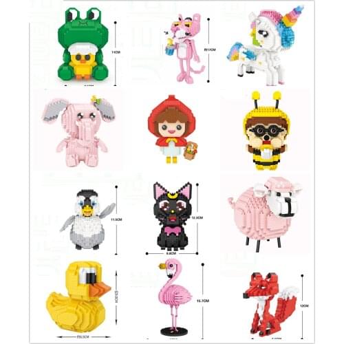 Loz mini Blocks Kids Building Toys DIY Boys Animals Puzzle Girls Womens Gift 14+ Blocks no box