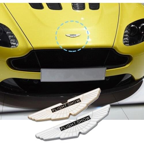 3D Metal Golden Flight Show Wings Stickers Emblem Badge Auto Fender Body Trunk Logo For Refitting Aston Martin For Ford MK2 MK3