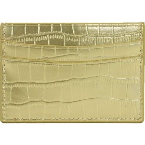 Metal Color Crocodile Pattern Card Holder Men Women Leather Leather Credit Card Case ID Card Holder Wallet With Coin Purse