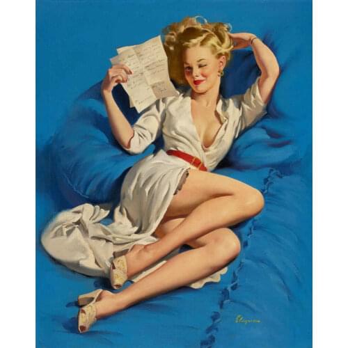 METAL VINTAGE ,RETRO PIN UP GIL ELVGREN TIN SIGN WALL PLAQUE POSTER