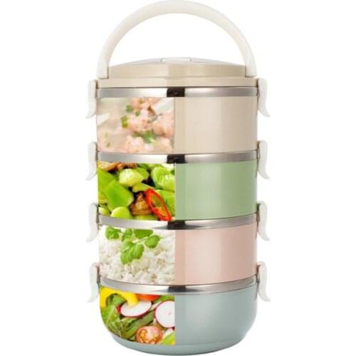 Multi-layer Lunch Box Stainless Steel Thermal Food Container Nordic Color Heated Bento Box Students Leak-Proof Tableware Boxes