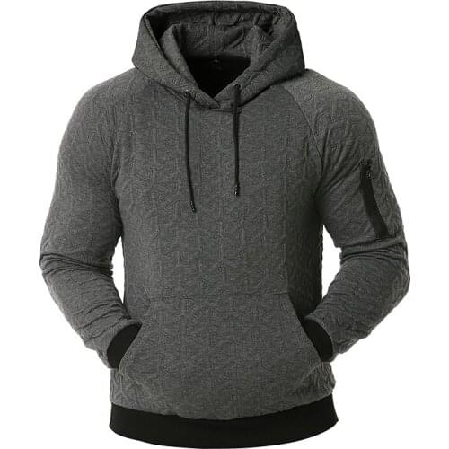 Mens Herringbone Cotton Padded Hooded Sweatshirt 2020 Casual Patchwork Zipper Pocket Sweatshirts Men Sudaderas Para Hombre 3XL