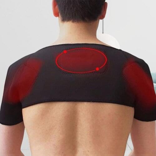 Shoulder Pad Self-heating Magnetic Therapy Faux Leather Adjustable Soft Shoulder Strap Self-heating Shoulder Pad Protector
