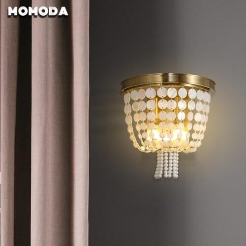 【Shell】Post-modern Luxury Brass Wall Lamps for Living Room Corridor Bedroom Bedside Art Golden LED Wall Sconce Light Fixtures