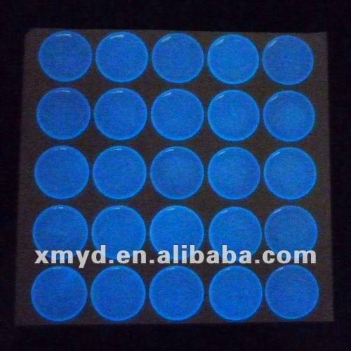 Wholesale & Free Shipping: 2000 pcs/lot 1" Round Blue Glowing-in-Dark Epoxy Dome Sticker for jewelry making