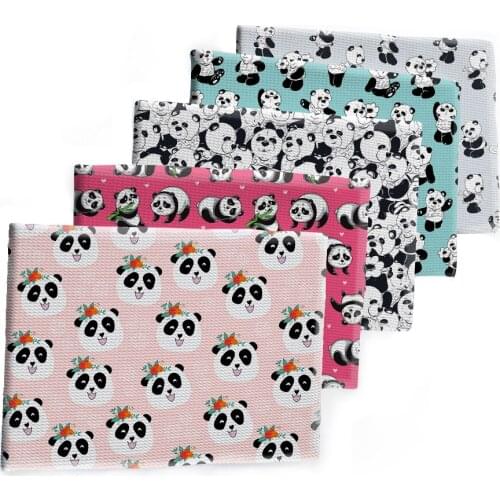 Bubble Cloth Printed Panda Cartoon Pattern Polyester Fabric DIY Childrens Home Textile Sewing Cloth 50*145cm