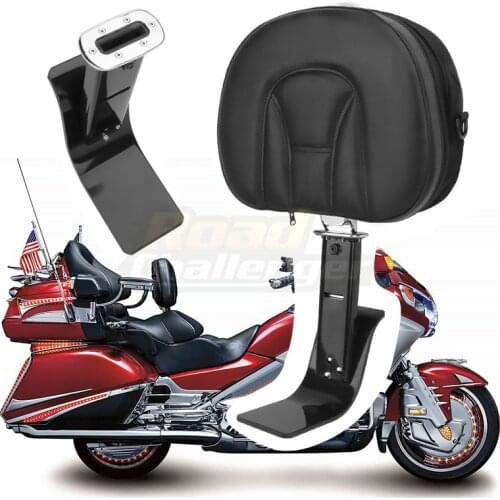 Adjustable Motorcycle Front Plug In Driver Backrest Sissy Bar Cushion Pad Sissy Bar Pads For Honda Goldwing GL1800 2001-2017