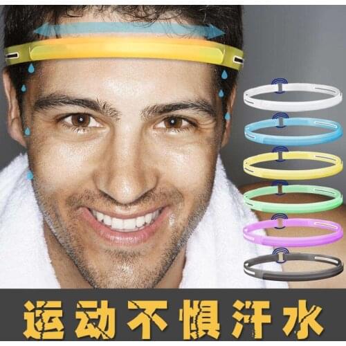 Topfly Adjustable Silicone Sports Headband Sweatband Hair Band For Running Cycling Yoga Jogging Basketball Fitness Gym