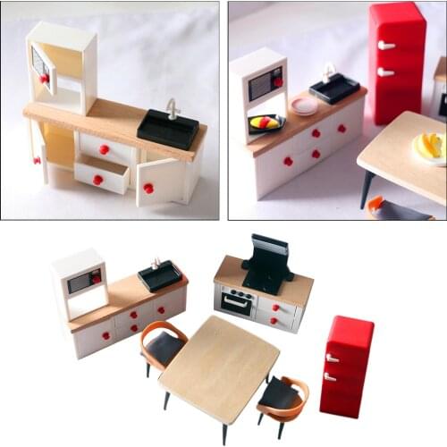 Modern Miniature Cabinet Dishwasher Furniture Playset Dollhouse Decor Accessory Creative Toys