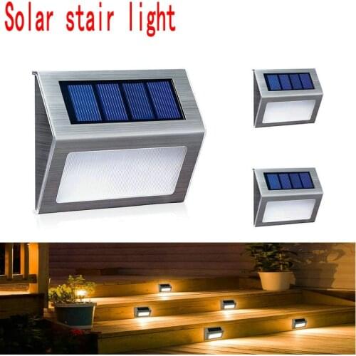 LED Solar Lamp Path Stair Outdoor Waterproof Wall Light Garden Landscape Step Stair Deck Lights Balcony Fence Solar Light