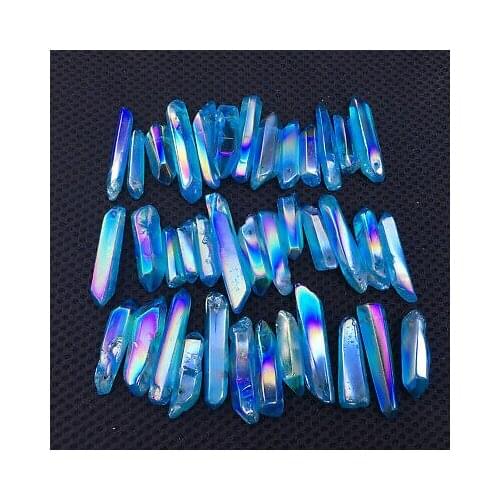 Titanium rainbow AURA moonstone seed quartz crystal tip wand 100g