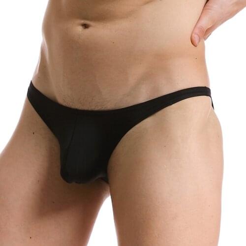 Men Sexy Underwear Ultra Thin Briefs Low Rise Underpants Soft Semi See Through Briefs Male Panties Solid Breathable G-Strings