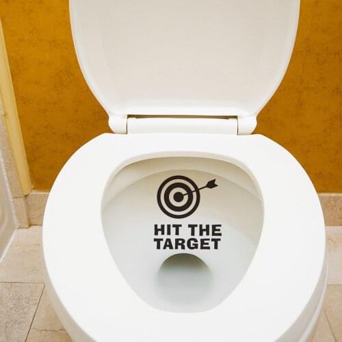 Creative Hit The Target Toilet Seat Sticker Waterproof DIY Arrow Target Toilet Decal Art Letters Removable Home Bathroom Decal