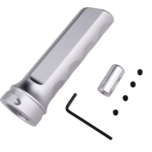 Universal Silver Aluminum Alloy Car Handbrake Cover Handle Protector Hand Brake Sleeve Kit