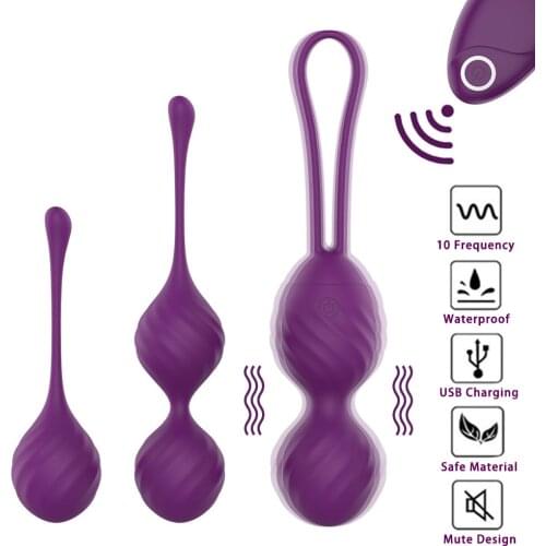 Wireless Remote Kegel Vaginal Balls 10Speed Vibrating Vagina Tighten Exercise Ball Ben Wa Ball G Spot Vibrator Sex Toy for Women