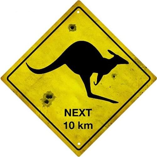 13cm X 13cm Hot Sell Personality Car Sticker Kangaroo Souvenir Road Sign Accessories Decal Car Window Vinyl Waterproof PVC