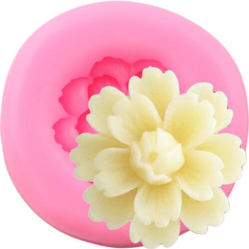 Cherry Blossom Silicone Molds Flower Wedding Cupcake Topper Fondant Mold Cake Decorating Tools Candy Chocolate Gumpaste Moulds