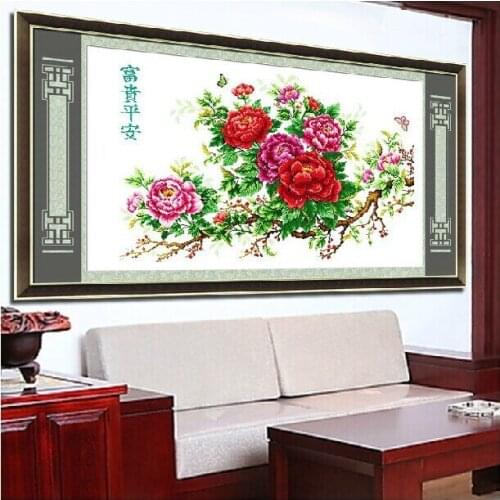 Embroidery Package Top Quality Cross Stitch Kits Majestic Peony Flower Hot Sell