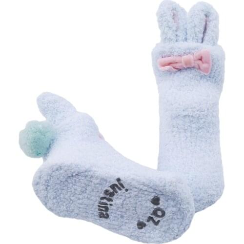 Baby Boy Baby Girl Plush Rabbit Winter Socks Cute Cartoon Socks Babys 100% Cotton Socks Antiskid Socks