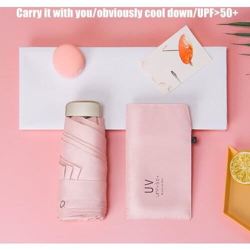 Sun Umbrella Very Small Mini Umbrella Vinyl Umbrella Pocket Sun Protection And Ultraviolet Protection Parasol Ultra-light foldi