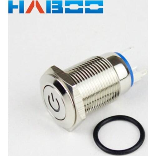 10pcs packing 16mm serieled light switch latchingwaterproof switch IP65 switch 1NO+1NC