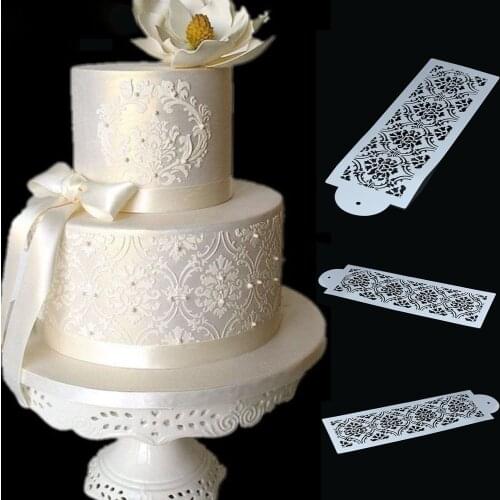 1PC New Damask Lace Border Cake Side Cupcake Stencil Sugarcraft Decoration Baking Tool