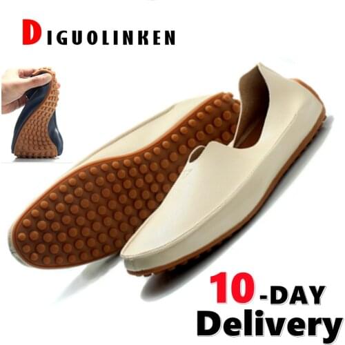 2021 Leather Loafers Men Casual Comfort Mens Shoes Light Breathable Moccasins Driving Shoes Mens Soft Unit Footwear Big Size