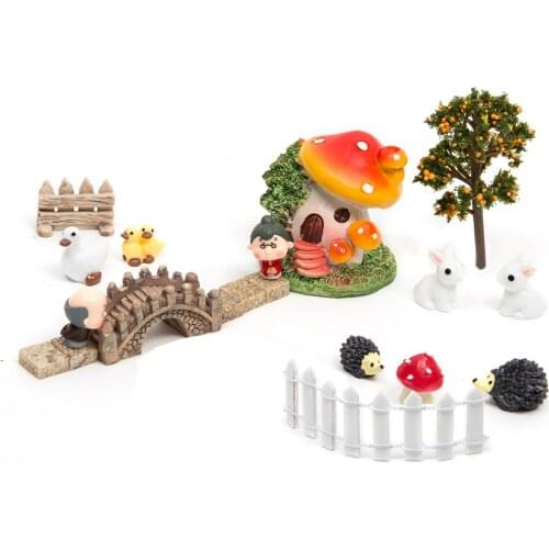 50pcs DIY Doll House Micro Landscape Home Bonsai Model Succulents Decoration Terrarium Figurines Fairy Garden Miniatures