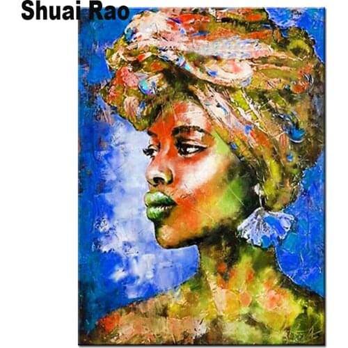 5d puzzle African woman full square round drill diy Diamond painting mosaic Diamond Embroidery rhinestones picture decor gift