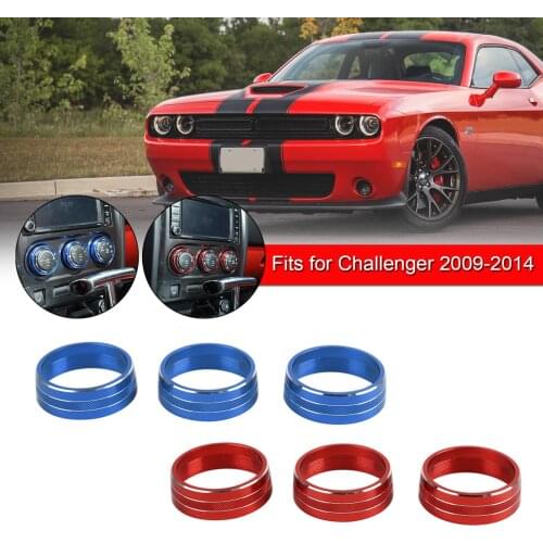 Artudatech 3X AC Air Conditioner Knob Switch Ring Cover Trim For Challenger 2009-2014 Car Accessories