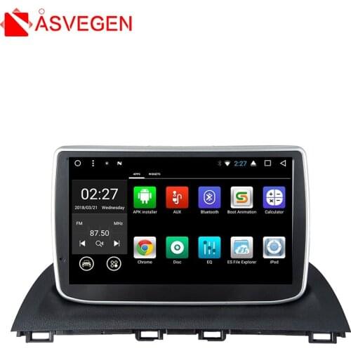 Asvegen HD Touch Screen Android 7.1 Quad Core Car Radio GPS Navigation Stereo Headunit WIFI 4G Media DVD Player For MAZDA 3 2014